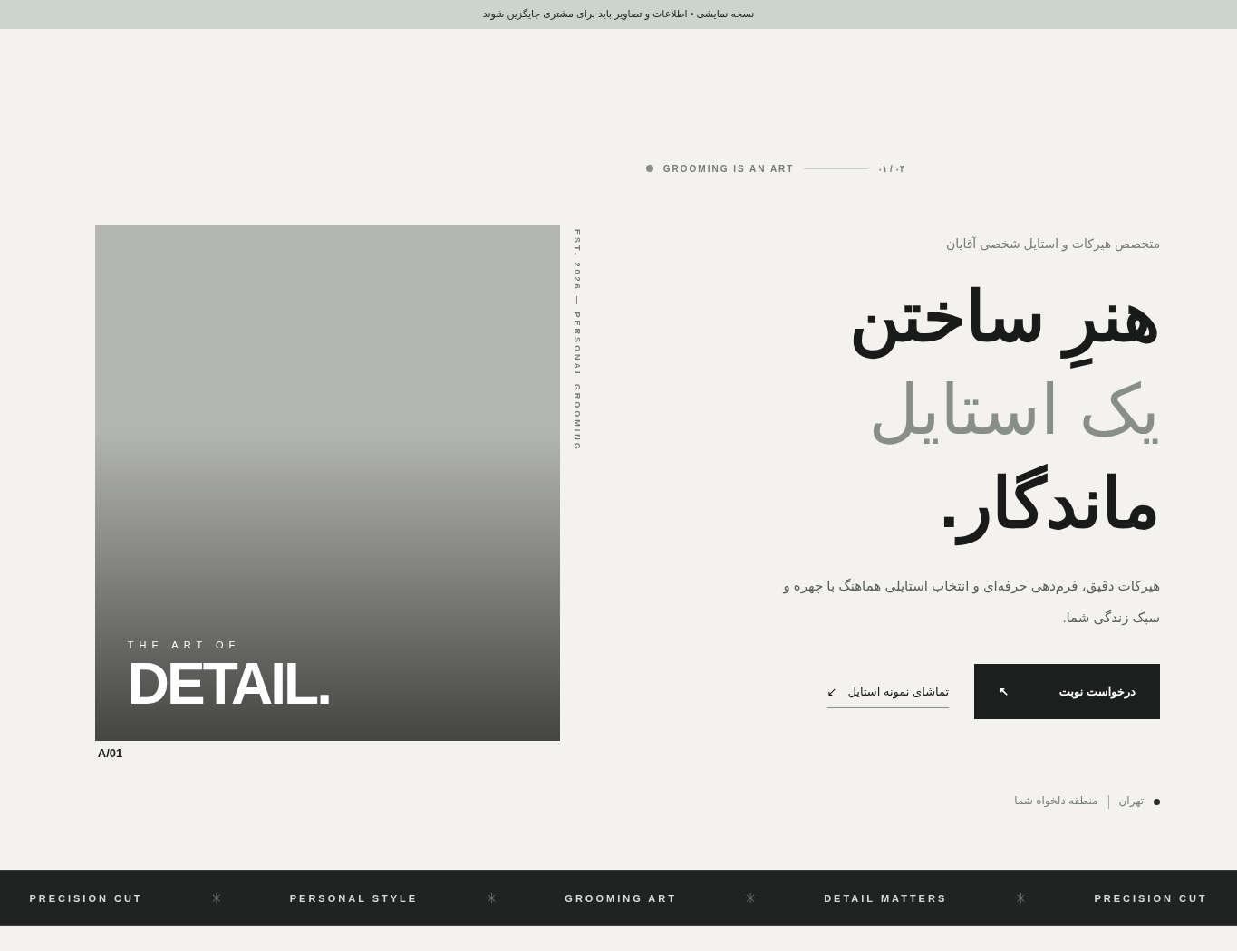 پیشنمایش طراحی قالب شخصی آرایشگر VIP
