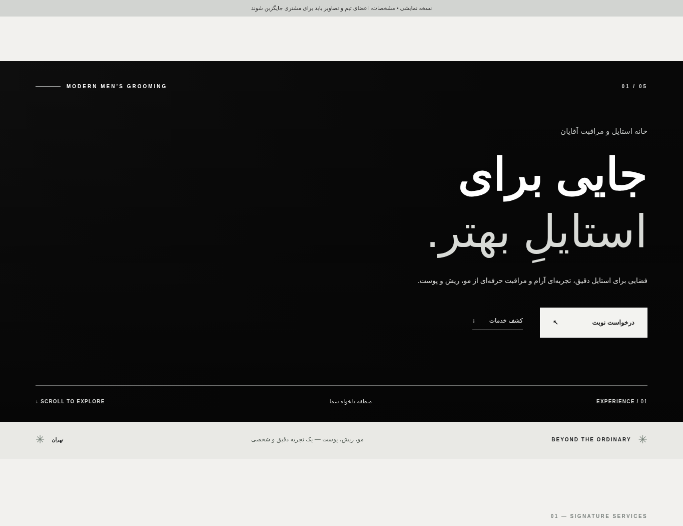 پیشنمایش طراحی قالب سالن لوکس